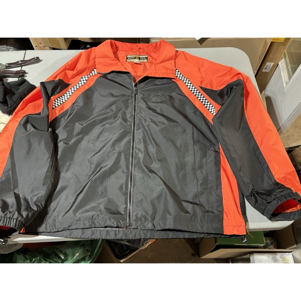 NORTH END..RACING‎ STYLE..orange & BLACK..WINDBREAKER..JACKET.MEN .XL